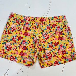 J crew factory size 10 floral shorts 5” inseam yellow